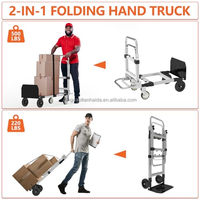 Carretilla Plegable con Estructura de Aluminio, Carro Plegable para Sacos, Carretilla de Mano Plegable