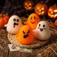 Jouet anti-stress en forme de fantôme de dessin animé pour Halloween, en PVC, latex et PU, pour garçons et filles