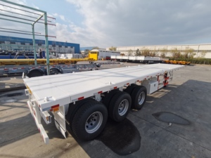 <span class=keywords><strong>Semi</strong></span>-<span class=keywords><strong>remorque</strong></span> à plateau 3 essieux 40 pieds 50 tonnes 20 pieds 60 pieds 50 pieds Remorques pour camions conteneurs - Product Image 5