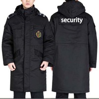 OEM Service Sécurité Hiver Garde Manteaux Sécurité Travail Porter Blanc Garde Uniforme