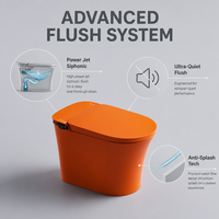 WC intelligent pour projets hôteliers, cuvette allongée, télécommande, siège chauffant, drainage S-Trap/P-Trap, normes CE/CUPC, personnalisation du logo