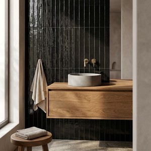 Piastrella Lucida Nera Creta-50 5x50 Cm con Bordi Irregolari - Product Image 6