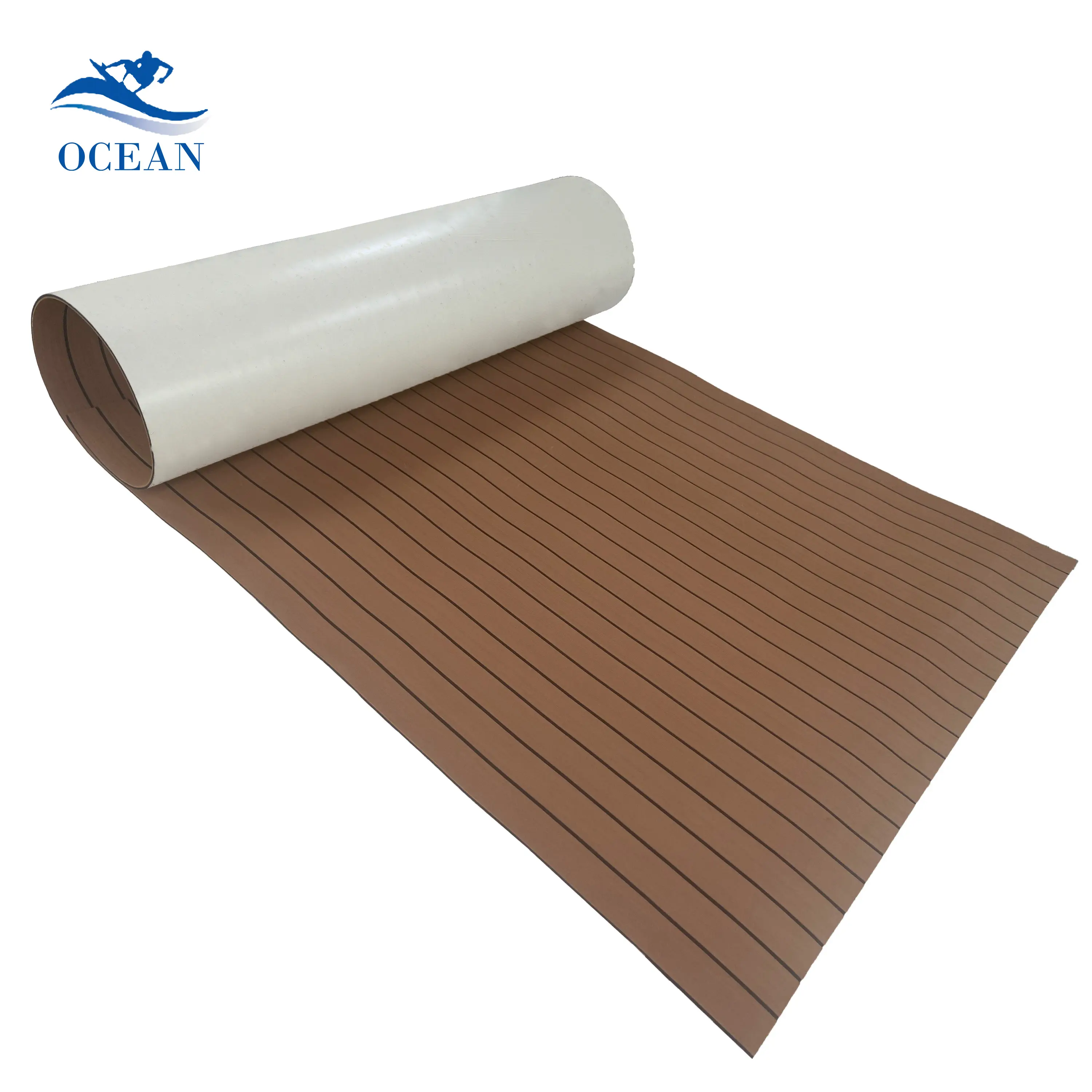 Rouleau de mousse EVA personnalisé en fausse feuille de teck pour terrasse synthétique de yacht 3m de tapis de pont en mer adhésif pour yacht marin tapis de bateau revêtement de sol pour bateau