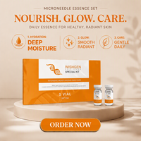 Wishgan Hyssop Anti-Kerut Menutrisi Memutihkan Melembapkan Microneedle untuk Set Wajah & Leher dengan Kolagen