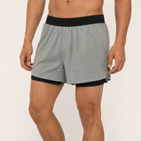 Shorts de sport d'été en polyester pour hommes, double couche, personnalisés par sublimation, multi-poches, pour la course et la gym