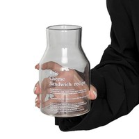 Tasse en verre à café glacé transparent de 650ml en gros Tasse en verre réutilisable résistante à la chaleur pour lait/jus/latte