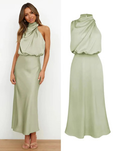 Vestidos Largos Personalizados de Fábrica con Estilo o Logotipo ODM, Ropa de Mujer, Vestido Maxi de Noche sin Mangas, Elegante y Vintage para Damas - Product Image 5