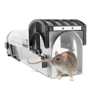 Humane Rat Control Live Catch家庭用再利用可能なマウスキラーヒューマンプラスチックスマートマウストラップハウスクリーニング齧歯類ノーキル