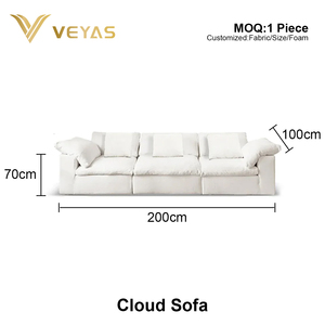Sofá Seccional Extra Grande de Dos Plazas, Estilo Moderno y Acogedor, Tapizado en Tela Sherpa Color Blanco Hueso, con Otomana, Empacado al Vacío - Product Image 6