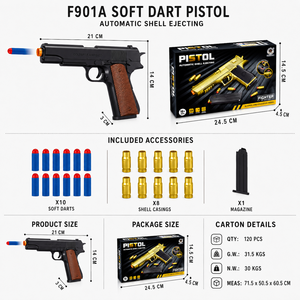 Pistola de Juguete <span class=keywords><strong>1911</strong></span> <span class=keywords><strong>Colt</strong></span> con Expulsión de Cartuchos, Lanza Dardos Suaves, Diseño de Madera, 19cm, para Juegos de Tiro al Aire Libre para Niños - Product Image 3