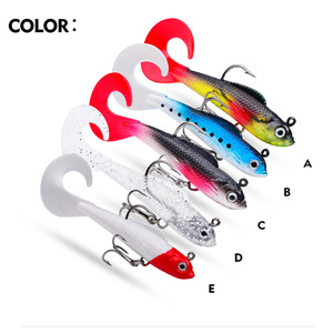 TOPIND En gros Leurres souples artificiels en silicone de 8,5 cm à queue bouclée, yeux 3D lumineux, imprimés pour la pêche au bar en rivière - Product Image 2