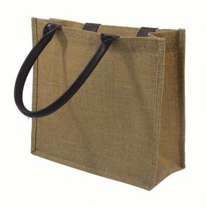 Sac de courses en toile de jute naturelle personnalisé, sacs écologiques réutilisables, sacs en toile de jute avec poche intérieure - Product Image 3