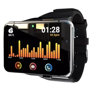 นาฬิกาอัจฉริยะ WiFi 4G สำหรับผู้ชาย,กล้องวิดีโอคอลคู่นาฬิกาแอนดรอยด์นาฬิกาโทรศัพท์ตรวจวัดอัตราการเต้นของหัวใจเล่นเกมสมาร์ทวอทช์