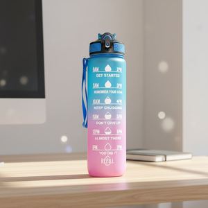 Botella de Agua Transparente de 1 Litro (32 oz) con Asa y Tapa, Libre de BPA, Personalizable con Logotipo, para Deportistas, Viajes y Deportes, 2026 - Product Image 2