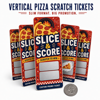 Boletos de Rascar Premium Serializados para Pizza, Cupones Personalizados de Premios Instantáneos para Regalos de Restaurantes y Promociones de Fidelización