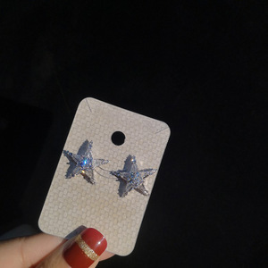 Orecchini a stella a cinque punte con cristalli pavé per donna, accessori dolci e minimalisti per l'uso quotidiano - Product Image 4