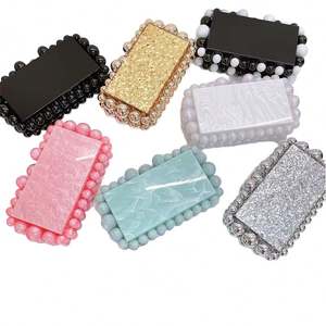 Bolso de noche de lujo con forma de pino para mujer con cristales brillantes estilo formal para banquetes y bodas - Product Image 4