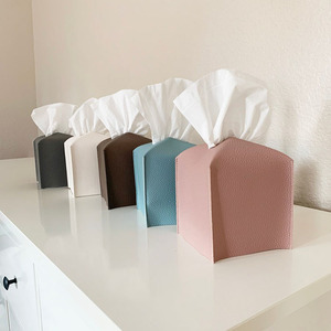 Leather Tissue Cover Square Holder Tissue Box Set Tissue Box Square Case
