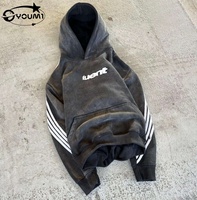 Sweat-shirts d'hiver pour hommes en coton épais surdimensionné, style vintage, personnalisables avec logo brodé sur le devant, vente en gros ODM