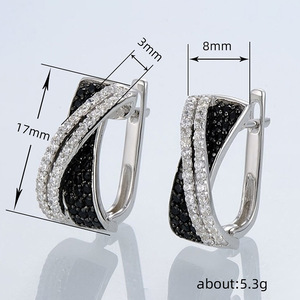 Eleganti Orecchini a Clip con Zirconia Cubica a Forma di Croce per Donna, Gioielli alla Moda - Product Image 5