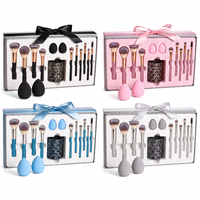Ensemble de pinceaux de maquillage Glitz Bling Rhinestone, style professionnel, vente en gros, luxe, diamant, 13 pièces