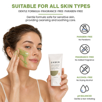EKBER Nettoyant Visage au Thé Vert Mochi, Viral TikTok, Meilleure Vente, Doux, Équilibrant l'Huile, Anti-acné, Traitement de l'Acné, Lavage du Visage, OEM