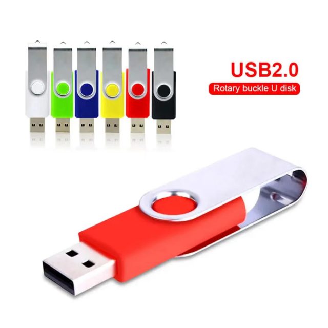 Customized Logo Rotating Metal USB Flash Drive Large Capacity (1GB-128GB) Micro USB Interface Portable Design Vigorous WG-U Cute