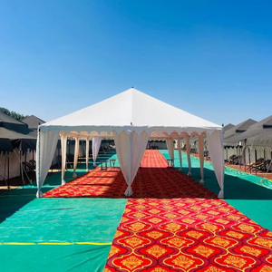 เต็นท์ทรงศาลาสีขาวและเหลืองสุดหรู พร้อมผ้าม่านสวยสง่า สำหรับงานแต่งงาน งานเลี้ยงในสวน และงานอีเว้นท์ต่างๆ - Product Image 1