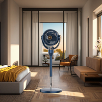 Ventilateur de circulation d'air intelligent Ventilateur électrique domestique à ions négatifs pivotant 3D Ventilateur de sol mécanique monté sur pied