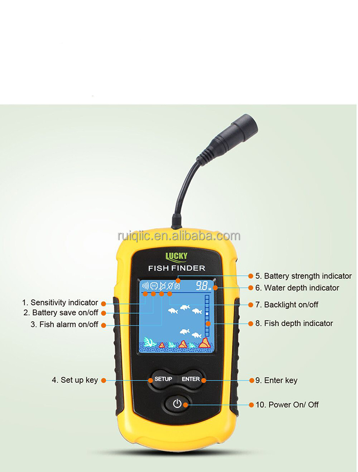 Détecteur De Poissons Sonar 100 M – écran LCD, Filaire, 27 X 17,5 X 6 Cm, 650 G, Pour Mer Ou Eau Douce