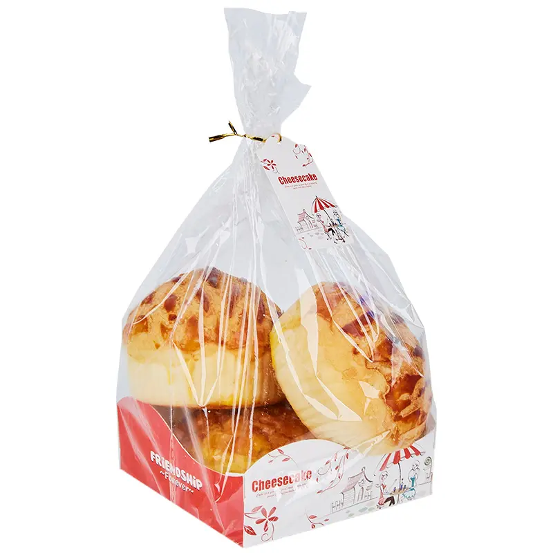Ekmek paketleme poşeti fırın baskılı plastik özelleştirilmiş gıda PVC ısı mühür gravür baskı için tek kullanımlık s