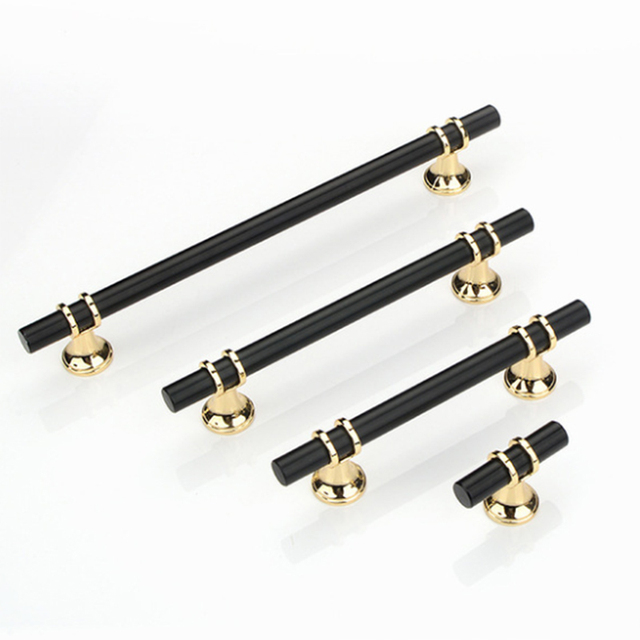 Black Gold Furniture Cabinet Drawer Knobs Pull Handles Kitchen Cabinet Handle Pulls