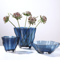 Vase en verre cristal transparent à rayures horizontales, style moderne et luxueux, pot de fleurs personnalisé pour la décoration intérieure de la maison, vente en gros