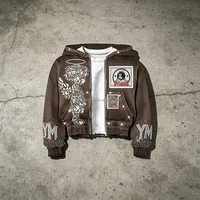 Conjunto de Sudadera con Cremallera Personalizada del Fabricante - Con Detalles de Pedrería y Estampado Artístico de Letras