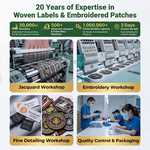 Etichetta in tessuto di cotone personalizzata di lusso con piega finale, logo del marchio privato, etichetta in tessuto damascato ad alta densità <span class=keywords><strong>per</strong></span> cucire sul collo, <span class=keywords><strong>per</strong></span> <span class=keywords><strong>abbigliamento</strong></span> - Product Image 2