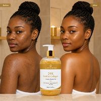 Gel Douche Hydratant Éclaircissant Bio à Marque Blanche, Produits Coréens, Gel Douche Moussant Exfoliant Or 24K