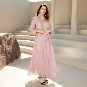 Palestina Dubei turco nueva túnica Abaya Marocaine Frauen Muslimisches Kleid en venta diseños fotos Musulman