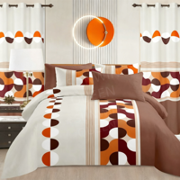 Vente en gros usine – Nouvelle collection de parures de lit personnalisées motif rose rouge, ensemble 8 pièces avec rideaux pour chambre de mariage, toutes saisons