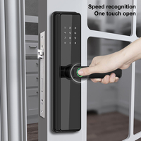 Cerradura Electrónica Inteligente para Puerta, con Huella Dactilar, Contraseña, Tarjeta RFID, Aplicación, Sin Llave, Cerrojo, WiFi Tuya, Acero, para Apartamento