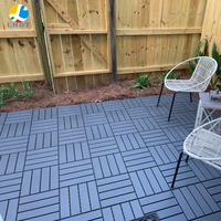 Carreaux de terrasse en bois-plastique à emboîtement 12x12 modernes pour jardin extérieur Patio Deck Smooth WPC DIY Decking Tiles
