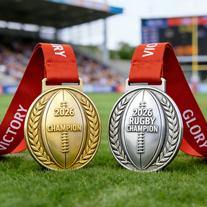 Vente en gros de médailles de <span class=keywords><strong>rugby</strong></span> personnalisées en émail souple ou dur, médailles de compétition pour clubs sportifs - Product Image 2