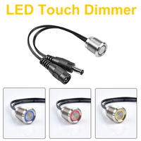 Commutateurs tactiles DC12V-24V 6A avec connecteur CC pour bande lumineuse à LED Contrôleur de luminosité variable en continu Gradateur de LED