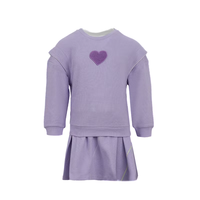 Ensemble de vêtements en deux pièces pour filles, pull en coton mélangé tricoté et jupe, tenue décontractée pour enfants, OEM ODM en gros