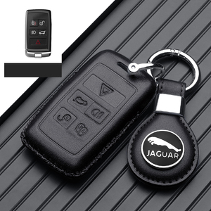Étui de protection pour clé de voiture en cuir véritable pour <span class=keywords><strong>JAGUAR</strong></span> XEL XFL F-PACE E-PACE Porte-clés Porte-clés Sac - Product Image 1