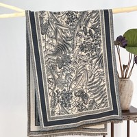 Vente chaude automne/hiver haut de gamme femmes grand carré Polyester écharpe motif Floral épaissi doux confortable chaud Durable