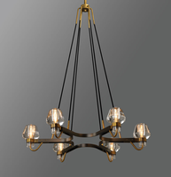 XZ moderno cristal gotas de lluvia lámpara colgante Hardware sala de estar decoración restauración techo alto escalera gota de lluvia araña