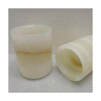 SH STONE Personnalisé À La Main Diverses Couleurs Décoratif Clair Pierre Naturelle Marbre De Luxe Vert Onyx Bougeoir Pots Avec Couvercle