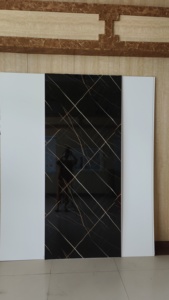Salle de <span class=keywords><strong>douche</strong></span> Rénovation Spéciale 1m X 2.4m Panneau mural en PVC Creux Intérieur Langue et rainure Système d'installation Conception en marbre - Product Image 5