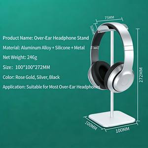 Support de casque de bureau en aluminium de qualité supérieure pour le stockage de casques de jeu et l'affichage au bureau (modèle D6) - Product Image 5