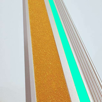 Nouveau nez d'escalier avec bandes lumineuses bleues, protections de bord d'escalier en aluminium, longues protections de bord d'escalier, avec bandes de sable en diamant